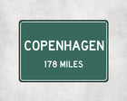 Copenhagen Distance Sign - Sign | Personalised Gift