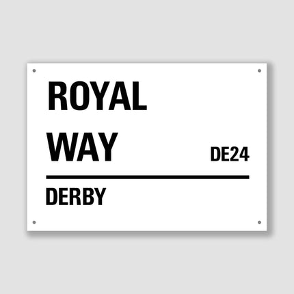 Derby Royal Way Street Sign - Unique Personalised Gift