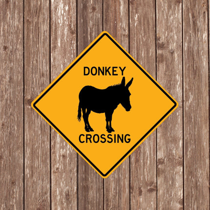 Donkey Crossing Sign - Close Up Detail View