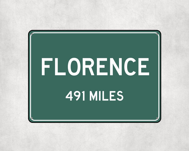Florence Distance Sign - Sign | Personalised Gift