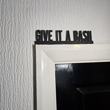 Give It A Bash Door Topper - Close Up Detail View