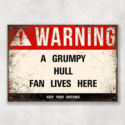 Grumpy Hull Fan Sign - Close Up Detail View