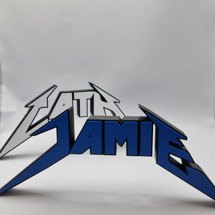 Heavy Metal Personalised Desk Name Sign - Alternative Angle View