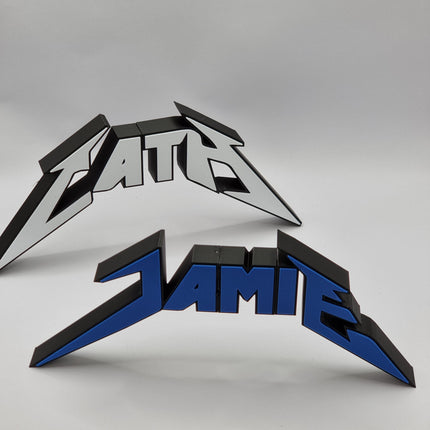 Heavy Metal Personalised Desk Name Sign - Alternative Angle View