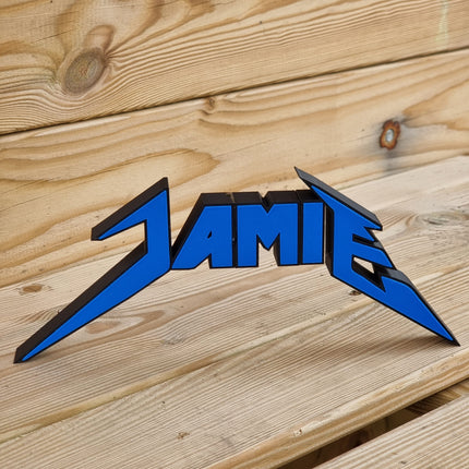 Heavy Metal Personalised Desk Name Sign - Lifestyle Room Setting