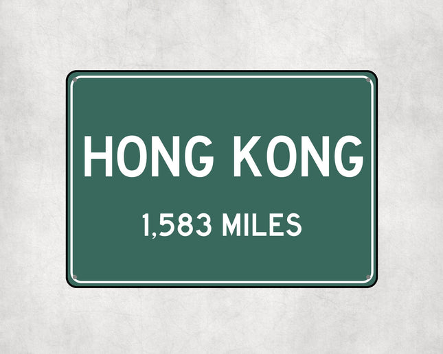 Hong Kong Distance Sign - Sign | Personalised Gift