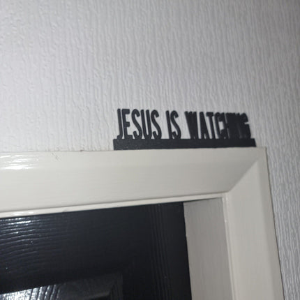 Jesus Is Watching Door Topper - Close Up Detail View