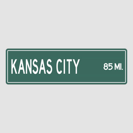 Kansas City Distance Street Sign - Sign | Personalised Gift