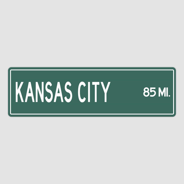 Kansas City Distance Street Sign - Sign | Personalised Gift
