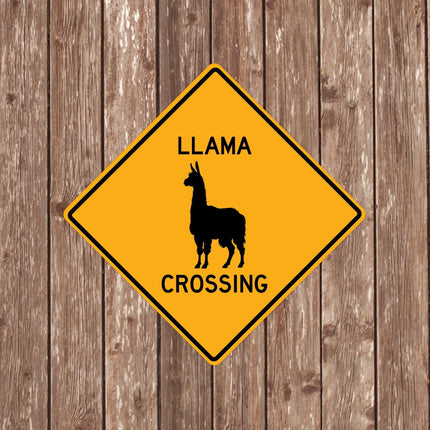 Llama Crossing Sign - Close Up Detail View