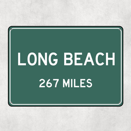Long Beach Distance Sign - Sign | Personalised Gift