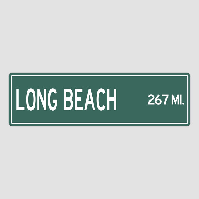 Long Beach Distance Street Sign - Sign | Personalised Gift