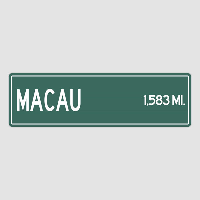 Macau Distance Street Sign - Sign | Personalised Gift