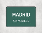 Madrid Distance Sign - Sign | Personalised Gift