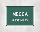 Mecca Distance Sign - Sign | Personalised Gift
