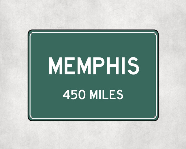 Memphis Distance Sign - Sign | Personalised Gift