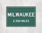 Milwaukee Distance Sign - Sign | Personalised Gift