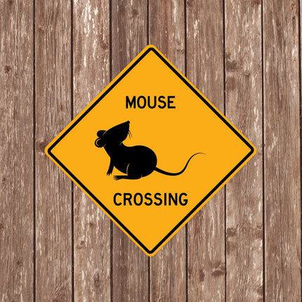 Mouse Crossing Sign - Close Up Detail View