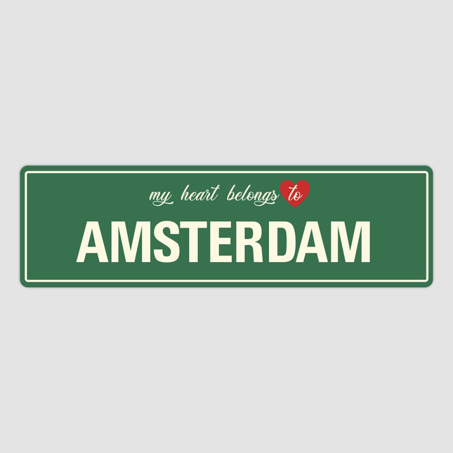 My Heart Belongs to Amsterdam Sign - Sign | Personalised Gift