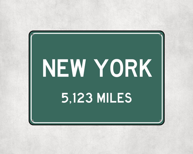 New York Distance Sign - Sign | Personalised Gift