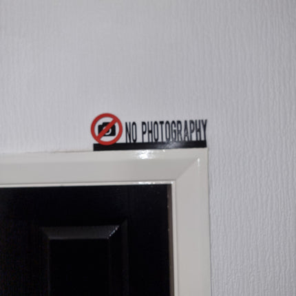 No Photography Door Topper - Lifestyle Room Setting