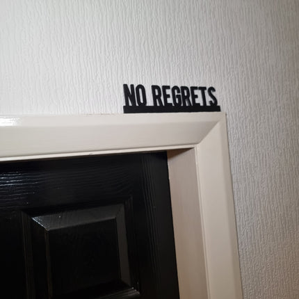 No Regrets Door Topper - Close Up Detail View