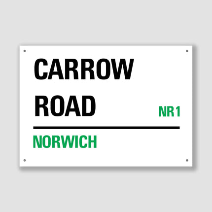 Norwich Carrow Road Street Sign - Sign | Personalised Gift