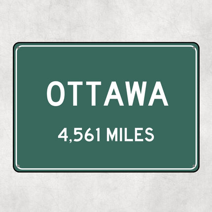 Ottawa Distance Sign - Sign | Personalised Gift