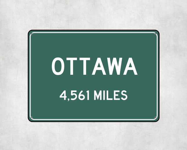 Ottawa Distance Sign - Sign | Personalised Gift