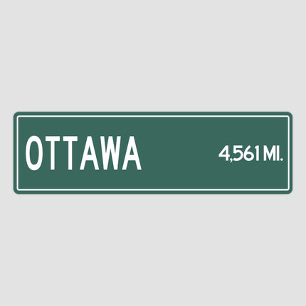 Ottawa Distance Street Sign - Sign | Personalised Gift