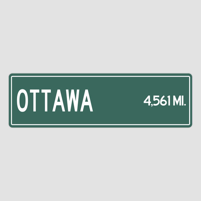 Ottawa Distance Street Sign - Sign | Personalised Gift