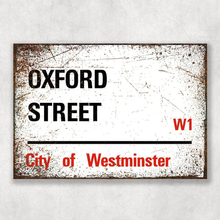 Oxford Street Sign - Close Up Detail View
