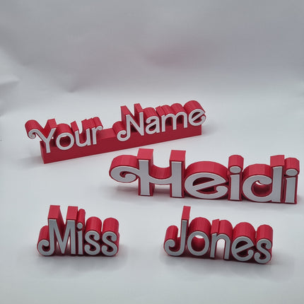 Personalised Desk Name Sign - Alternative Angle View