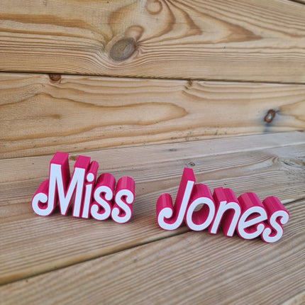 Personalised Desk Name Sign - Close Up Detail View