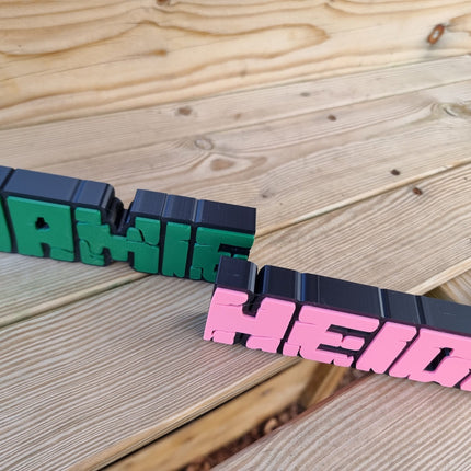 Personalised Pixel Style Gaming Nameplate - Alternative Angle View