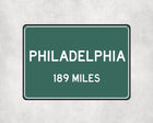 Philadelphia Distance Sign - Sign | Personalised Gift