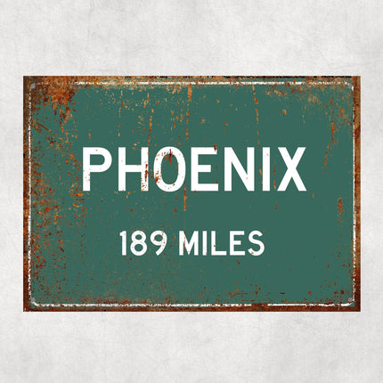 Phoenix Distance Sign - Close Up Detail View