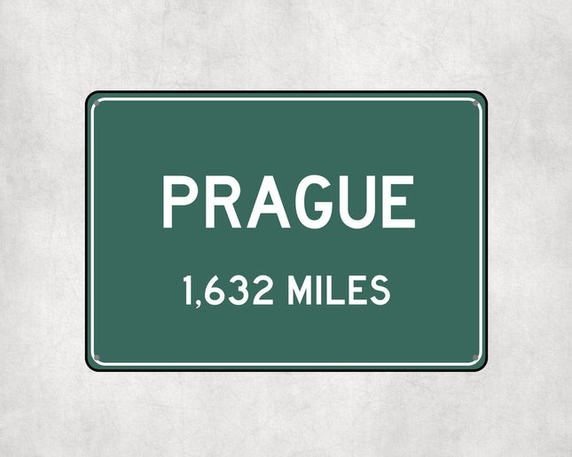 Prague Distance Sign - Sign | Personalised Gift