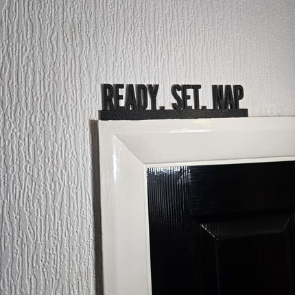 Ready. Set. Nap Door Topper - Close Up Detail View