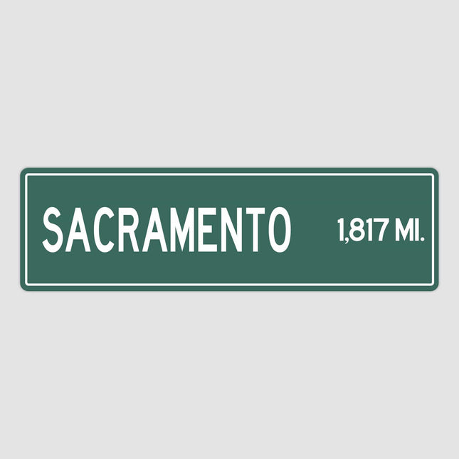 Sacramento Distance Street Sign — product image