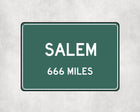 Salem Distance Sign - Sign | Personalised Gift