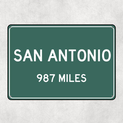San Antonio Distance Sign - Unique Personalised Gift