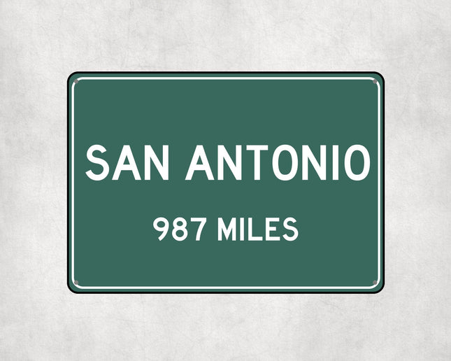 San Antonio Distance Sign - Unique Personalised Gift