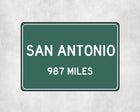San Antonio Distance Sign - Unique Personalised Gift