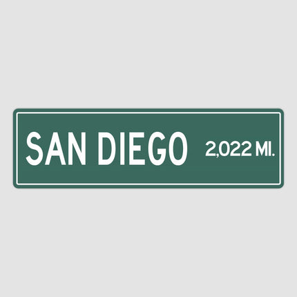 San Diego Distance Street Sign - Sign | Personalised Gift
