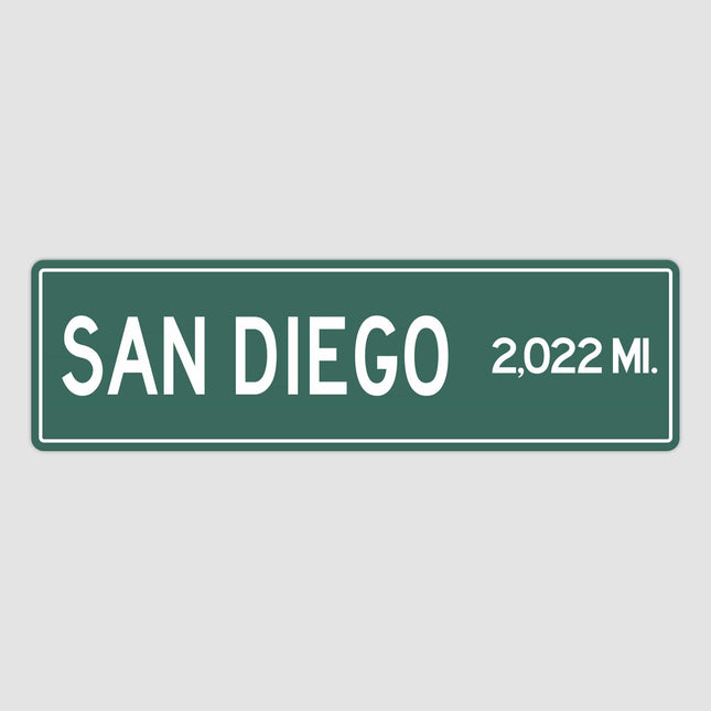 San Diego Distance Street Sign - Sign | Personalised Gift