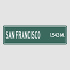 San Francisco Distance Street Sign - Unique Personalised Gift
