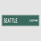 Seattle Distance Street Sign - Sign | Personalised Gift