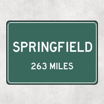 Springfield Distance Sign - Sign | Personalised Gift