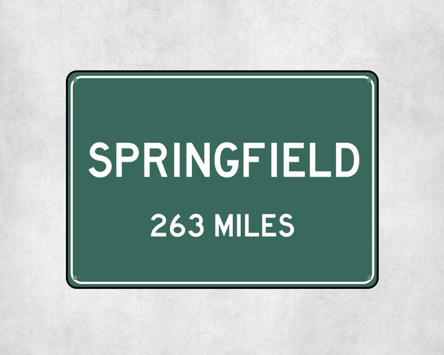 Springfield Distance Sign - Sign | Personalised Gift